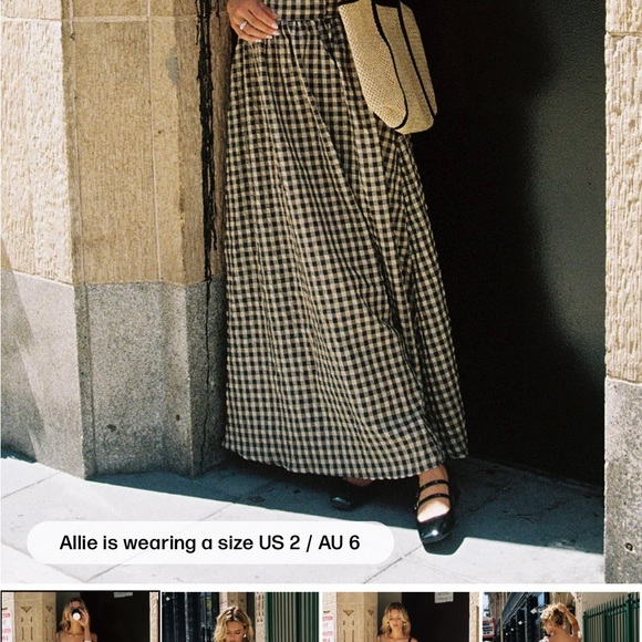 Princess Polly Tan and Black Checkered Maxi Dress 🖤💛🖤 - Picture 7 of 10